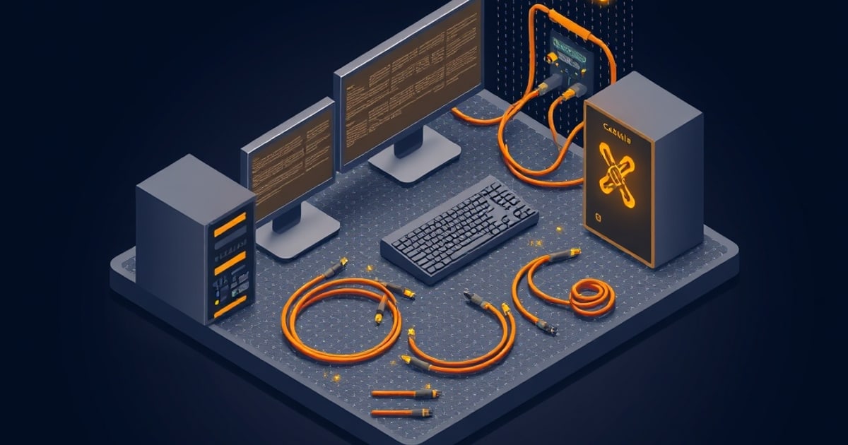 A structured cable-management system with organized wiring