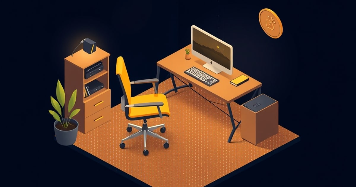 A tidy office desk-and-chair workspace