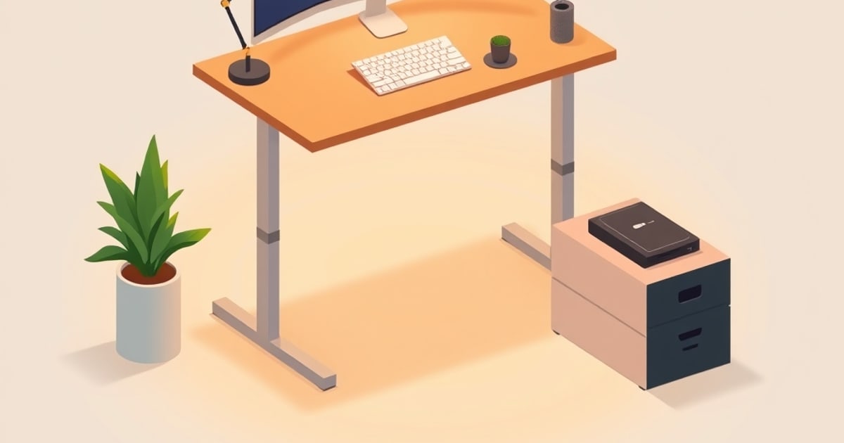 A simple, well-arranged home-office desk setup