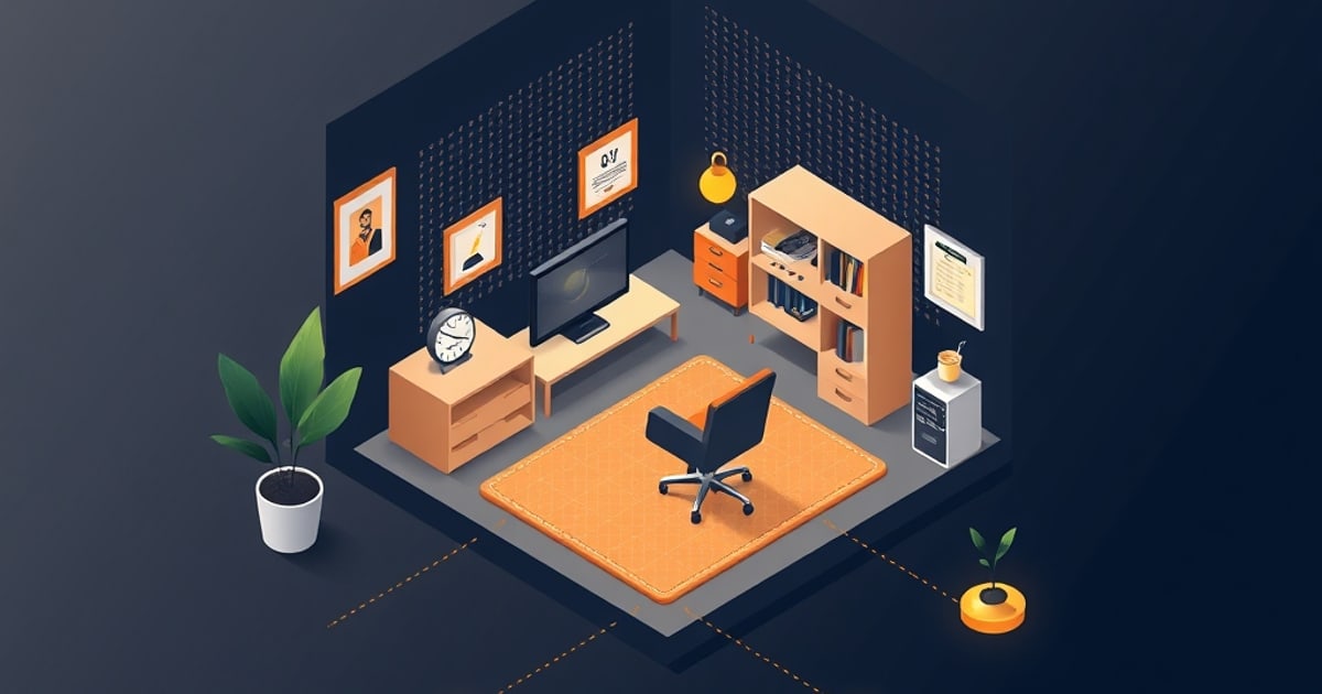A compact home-office workspace in a small room